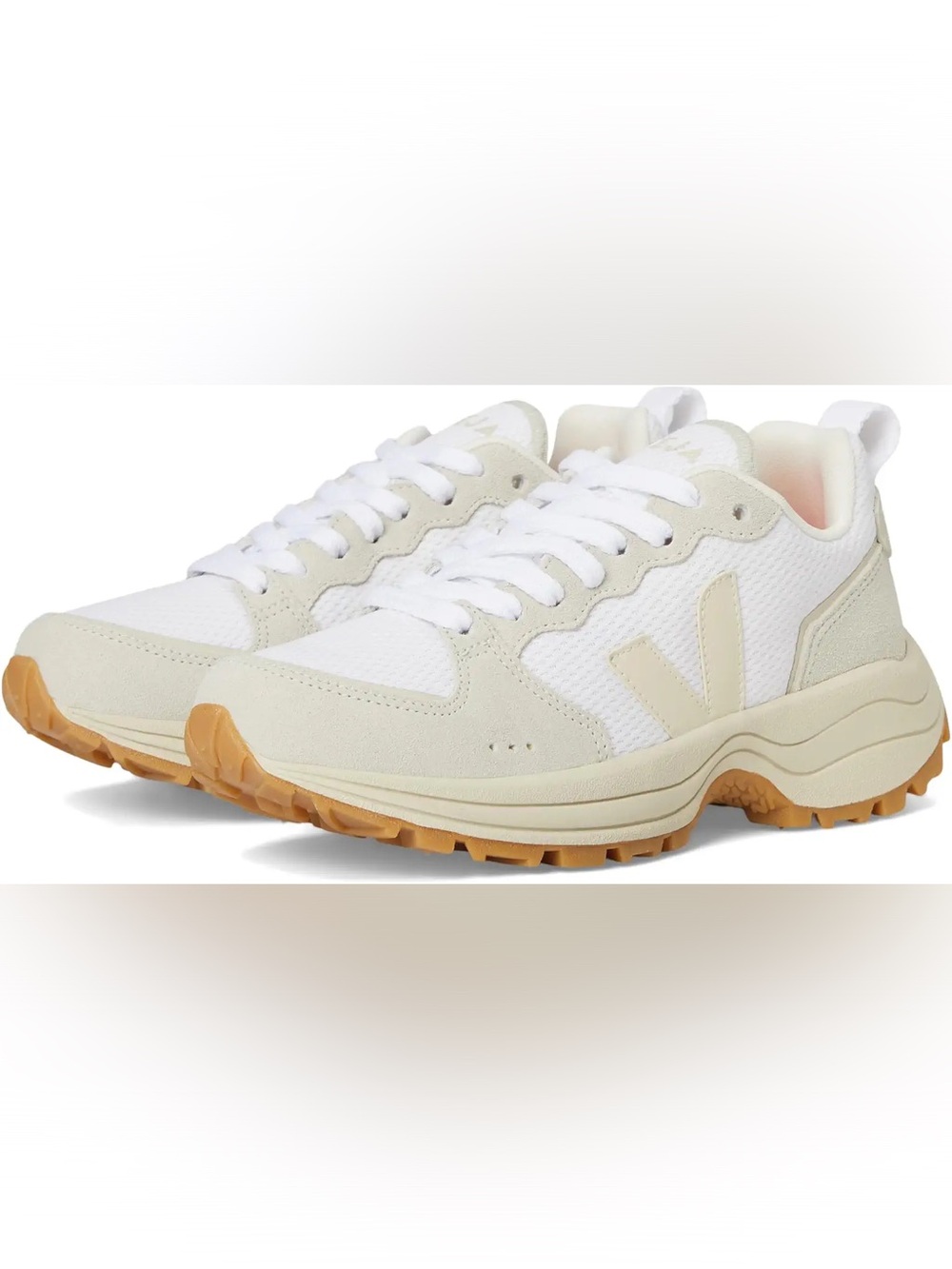 Veja Venturi II Alveomesh Lace Up Sneakers White Beige Size 8